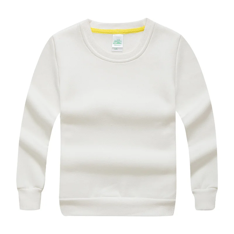 Простые базовые детские толстовки теплый белый Повседневный пуловер для мальчиков и девочек Толстовка детская одежда унисекс от 2 до 10 лет AKH165006