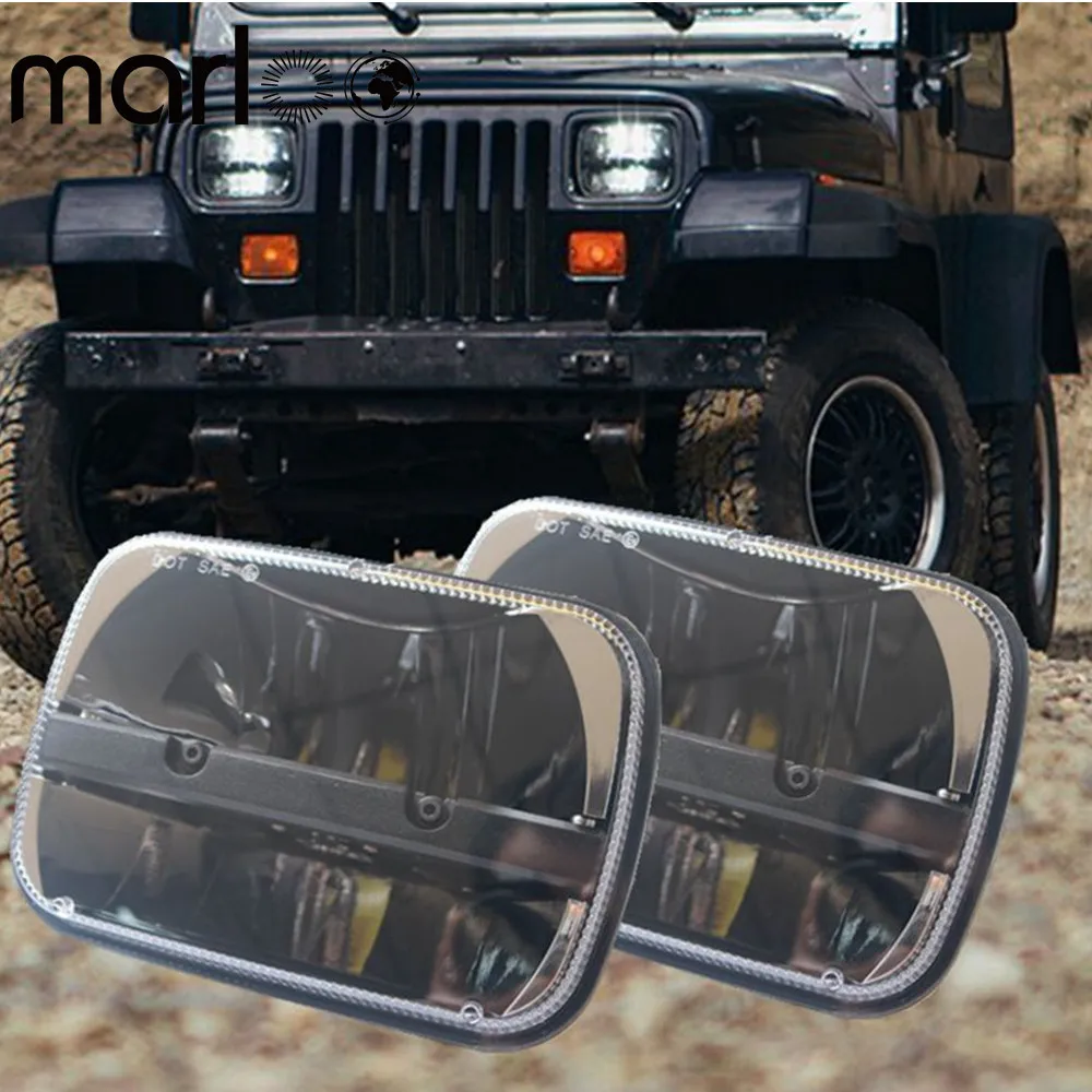 Marloo For Jeep Cherokee XJ Trucks 5x7" Auto square led headlamp 5x7