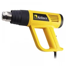 Фен технический Kolner KHG 2000(Мощность 2000 Вт, 3 режима работы. Производительность 150/300/500 л/мин, температура 25/250/500 с, насадки в комплекте