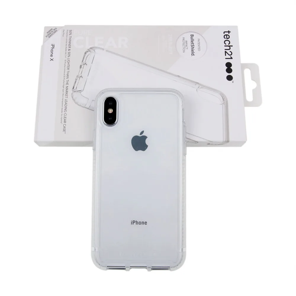For iphone x case Tech21ing PURE CLEAR Drop Protective Impact Case Diamond pattern with Retail package PC+TPU for |