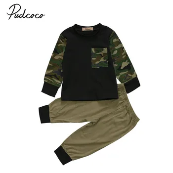 

Hot sell Newborn Infant Baby Boys Clothes Long Sleeve Tops Long Pants Camouflage 2pcs Outfits Baby Clothing Set