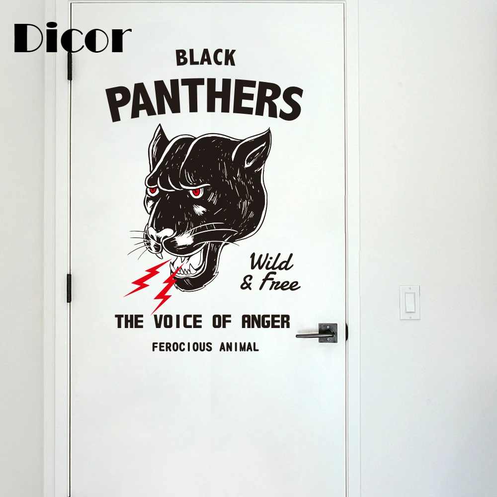 

DICOR Brand Wall Sticker Black Panthers Cool Sticker For Boy Anger Of Voice PVC Creative Diy Stickers For Livingroom Bar Poster