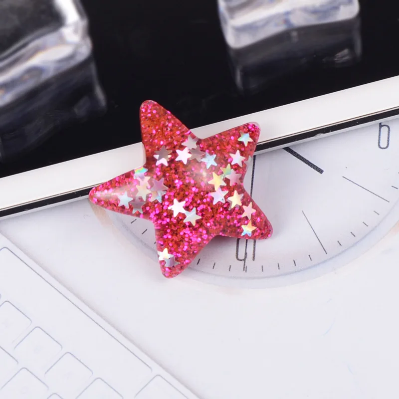 10 шт блестящие кабошоны из смолы пять звезд для волос бант DIY ювелирные