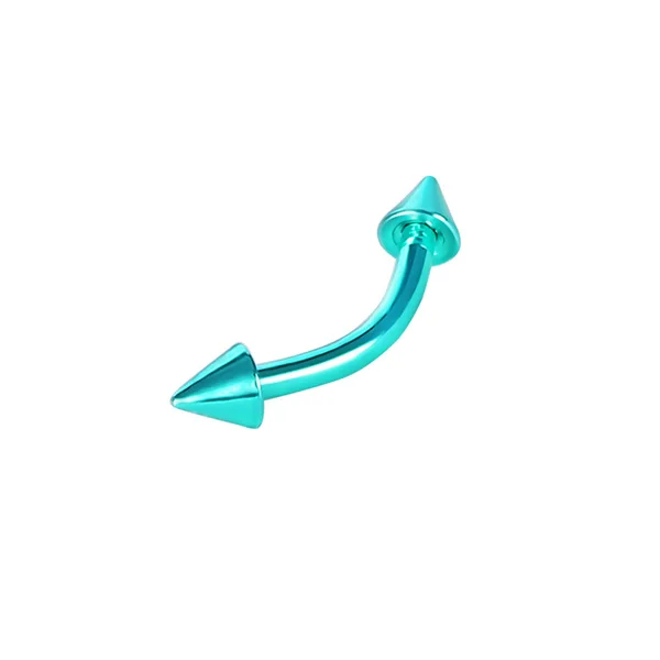 1 шт. 16 г изогнутая гантель кольцо для соска банан бар хирургическое стальное кольцо в бровь ухо пупок губы пирсинг для тела ювелирные изделия MD007 - Окраска металла: B-Green