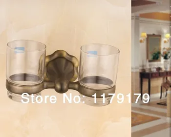 

Copper antique bathroom cup & tumbler holder, chrome double toothbrush holder bathroom accessories 72882d