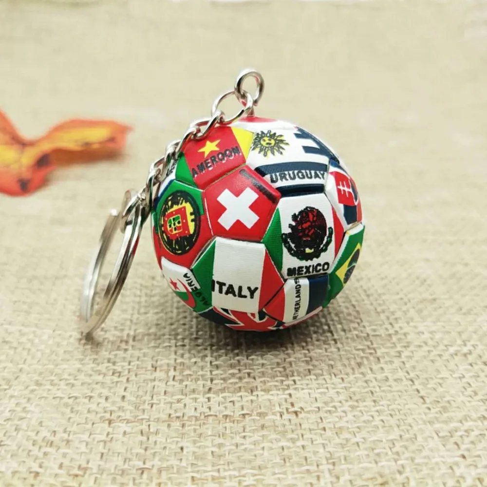 New World Flag Football Keychain Country Soccer Fans Keyring Key Chains