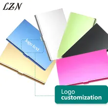 LZN Портативный Алюминий крышка коробки кредитной для мужчин металлическая визитная карточка держатель персональный логотип/сайт/контакты для офиса