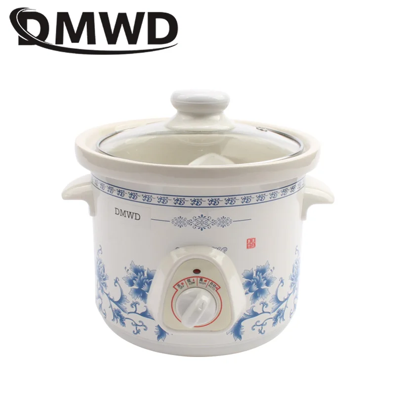 1.5L Household Electric Mini Slow Cooker electric cooking pot Mechanical/Smart Timer Stewing Soup Porridge Pot Ceramic Linner Food Cooking Maker