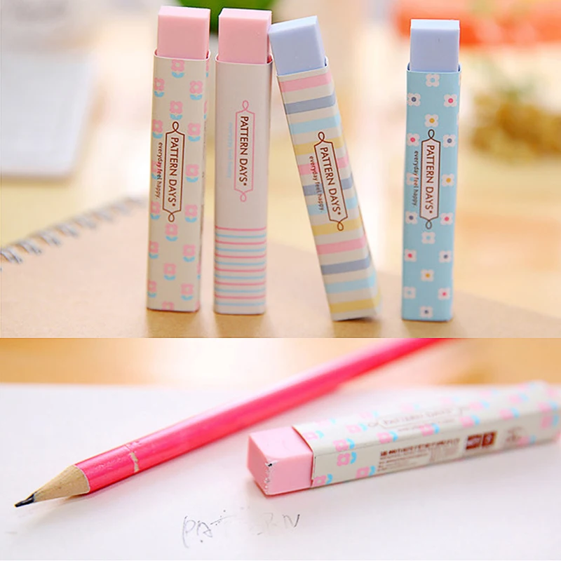 

1PC Stripe Colourful Rubber Erasers Office Stationery Gift For Student