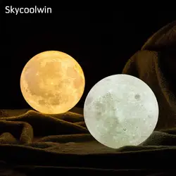3D печать светодиодный Большой Moon Light Touch Управление Цвет изменение Luna лунный свет ночника для Спальня Главная Декоративные