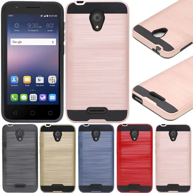 Carbon Fiber Hybrid Brush Armor Case Dual Layer Anti Shock Cover