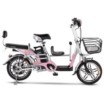Billige Elektrische Bikes Erwachsene Zwei Räder Elektrische Fahrrad 16 Inch 48V 240W Tragbare Elektrische Roller Für Kinder Damen Mit Kind Sitz