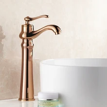 Римский стиль холодной и горячей воды розовое золото покрытие ванной раковина кран смеситель