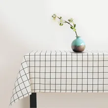 Modern Art Nordic Lattice Little Waterproof Coffee Table Dining Pastoral Cotton Linen Rectangular Table Cloth Nappes Mantele
