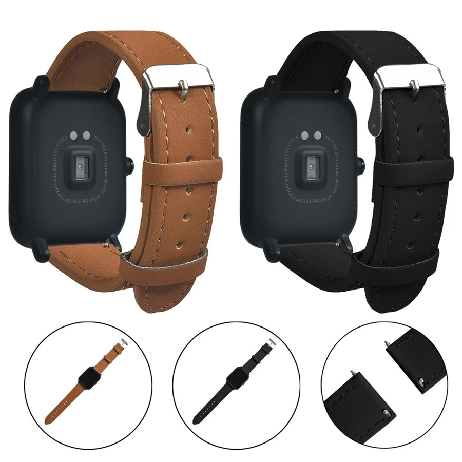 Замена Quick Release классический ремешок из натуральной кожи для Xiaomi Huami Amazfit Smartwatch