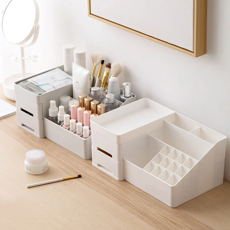 Cosmetic Storage Box Dressing Table Storage Rack Desktop Drawer Multi-grid Lipstick Rack Makeup Organizer Storage Container1