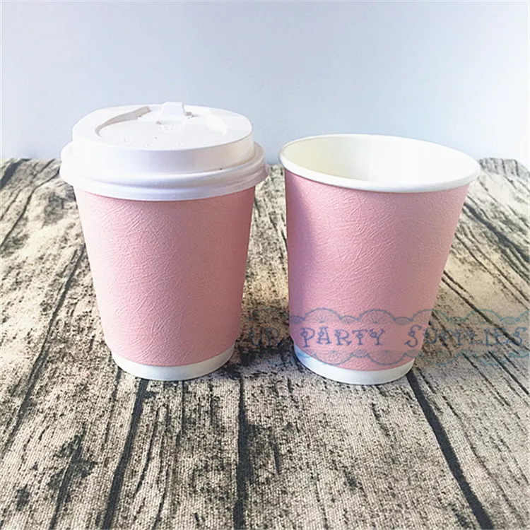 100pcs Thick Coffee Paper Cup Foil Gold Pink Silver Cups 100pcs Thick Coffee Paper Cup Foil Gold