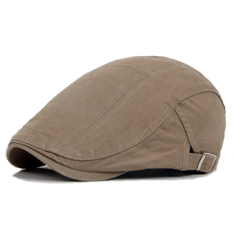 Light Khaki Регулируемый берет, кепка s, для улицы, защита от солнца, дышащая, с костями, шапки, женские, мужские, в елочку, одноцветные, Плоские береты, шапка, шапка - Цвет: Light Khaki