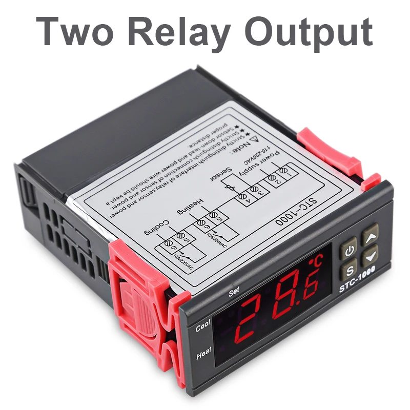 LED Digital Temperature Controller Thermoregulator Thermostat 10A Heating Cooling  For Incubator STC-1000 12V 24V 220V