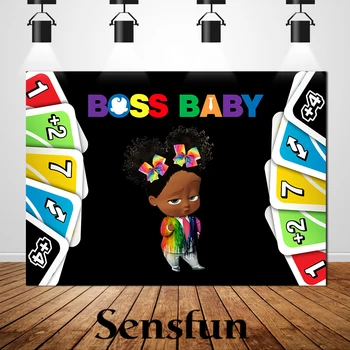 

Sxy1578 Rainbows African Boss Baby Shower 1st Birthday Party Backdrop For Girls Uno Theme Backgrounds For Photo Studio 220x150cm