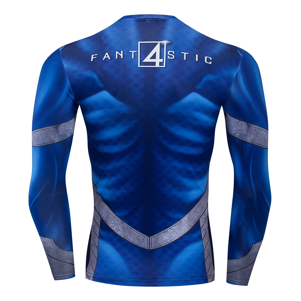 t shirt men Brand compression shirt Fitness 3d print pattern fashion Slim fit style autumn Long sleeve