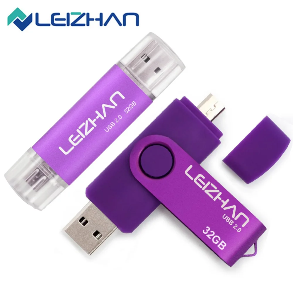 LEIZHAN телефон палка двойной USB флэш накопитель для Samsung Galaxy S7/S6/S5/S4/S3/Xiaomi Pendrive карта