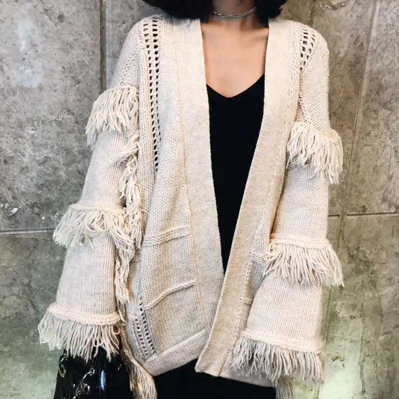 fringe sleeve cardigan