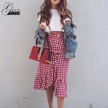 Золотые руки Европа и США Взрывные модели весна мода Хаундстут рыбий хвост юбка Хлопок Лен стиль тонкий