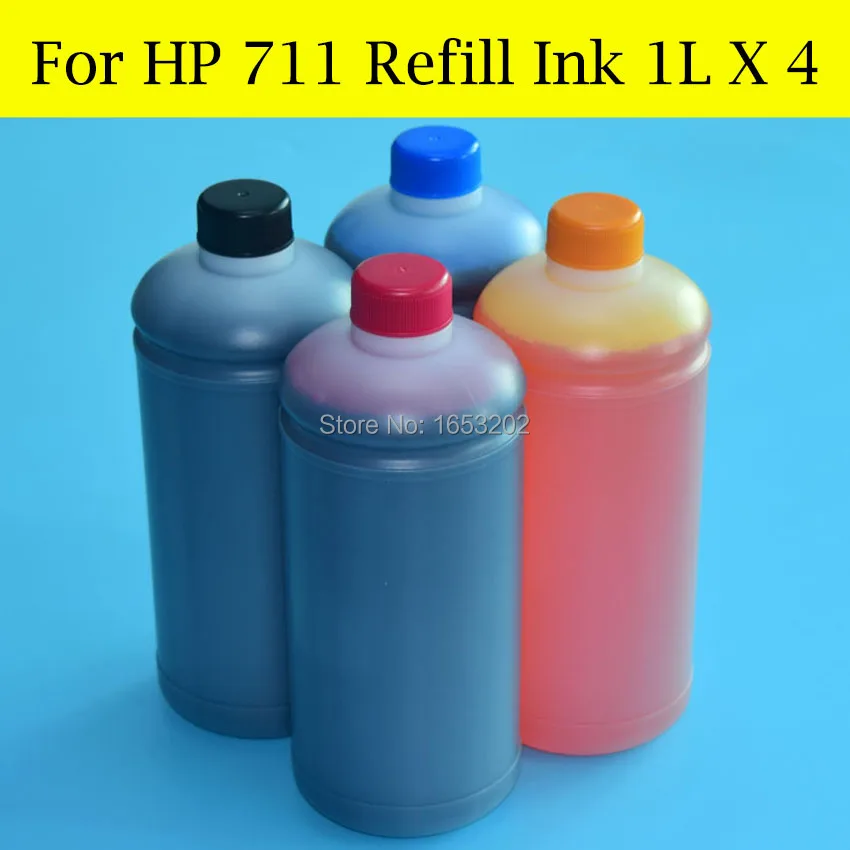 

4 Pieces/Lot HP711 Pigment / Dye Ink For HP Designjet T120 T520 Printer For HP 711 Ink