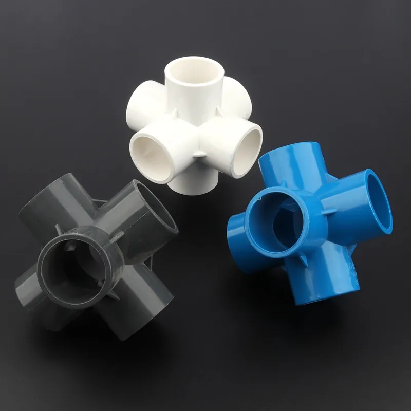 

12pcs/lot 25mm PVC Joints 6ways Stereo Garden Irrigation System Aquarium Tank Tube Adapter Water Pipe Connectors DIY Shelf Tools