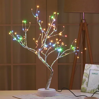 108 LED USB Fire Tree Light Copper wire Table Lamps Night light for Home Indoor Bedroom Wedding Party Bar Christmas Decoration - Испускаемый цвет: Multi-color 108 leds