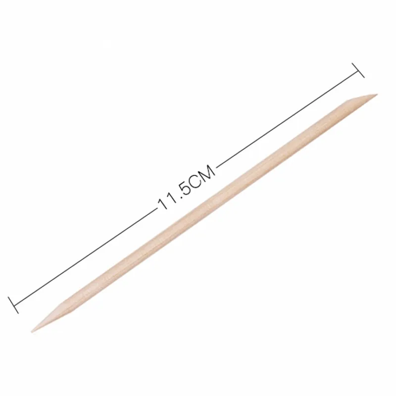 1 confezione 50/100 pezzi legno arancione uso a 2 vie Nail Art rimozione spingi cuticole Pedicure Manicure stick strumento TRP09 (11.5cm di lunghezza)