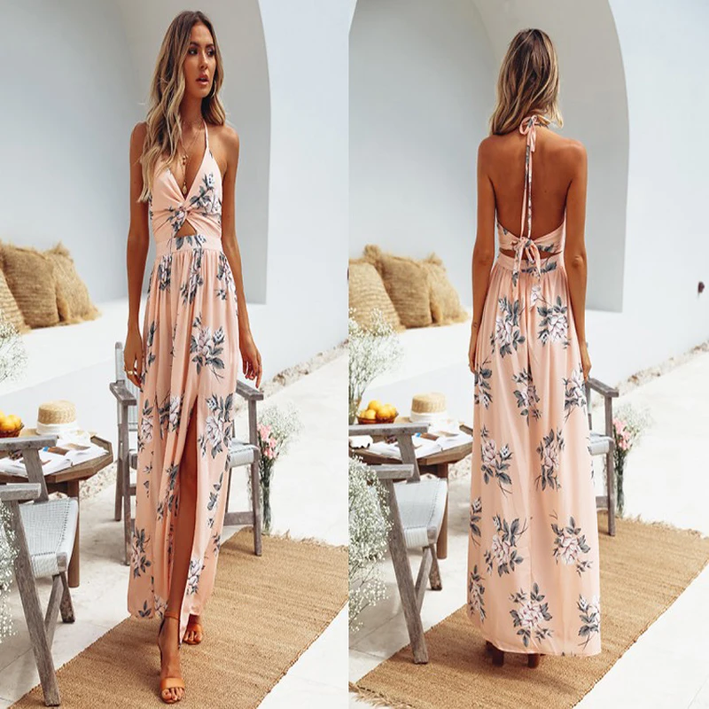 

Women Summer Dress Sexy Long Dress Casual Flower Lady Elegant Party Dresses Vestidos Beach Dress 2019 Clothes