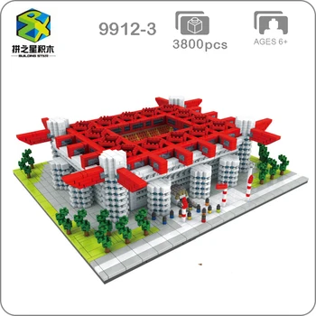 

2019 International AC Milan Football Club San Siro Meazza Stadium 3D Model Mini Diamon Building Blocks Toy Collection
