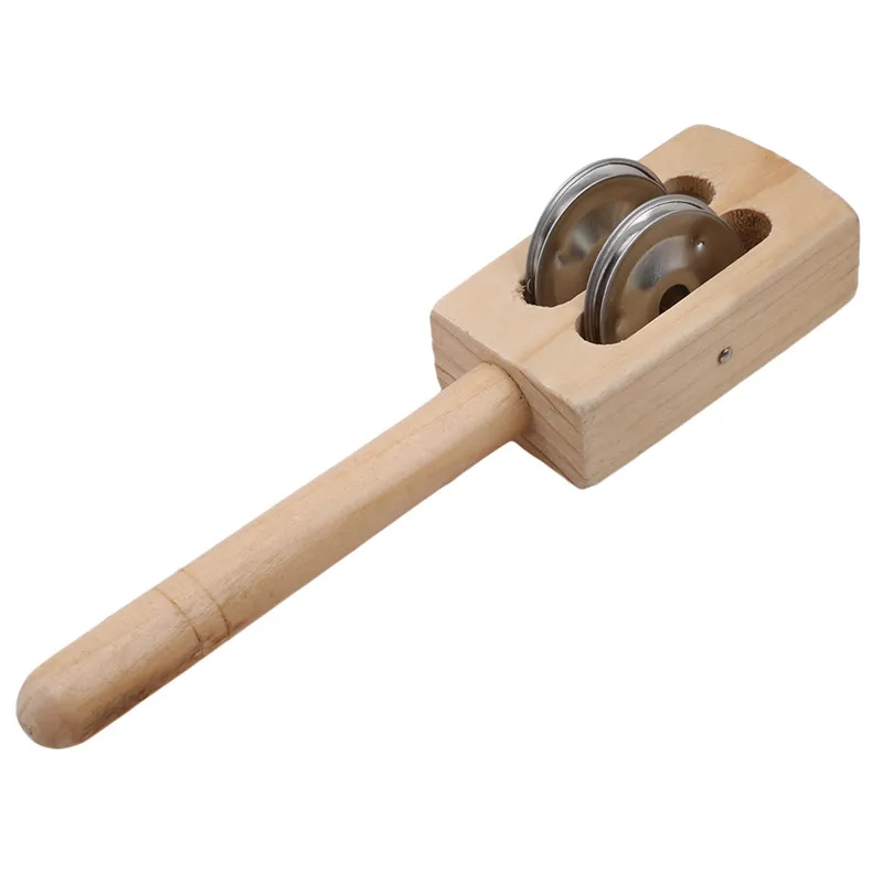 Новые металлические тарелки с деревянными ручками Музыкальные инструменты образовательные дошкольные колокольчики игрушки