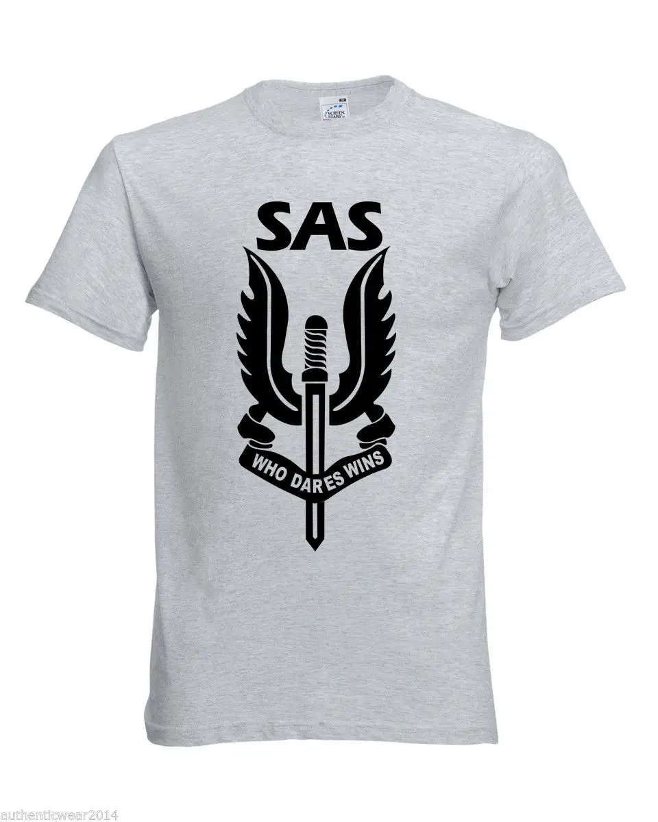 Мужская футболка в стиле милитари SAS 'Who Dares Wins' летняя хит продаж 2019|Футболки| |
