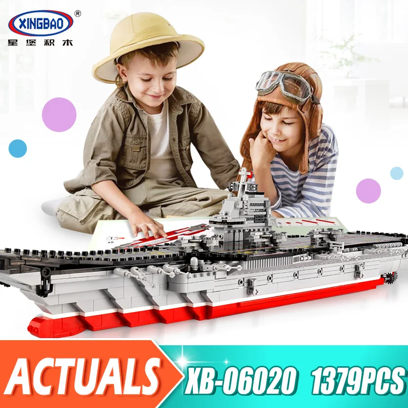 

XINGBAO 06020 New 1355PCS Military Series The Aircraft Ship Set Building Blocks Bricks Toys Educational Kids Toys Gifts Models