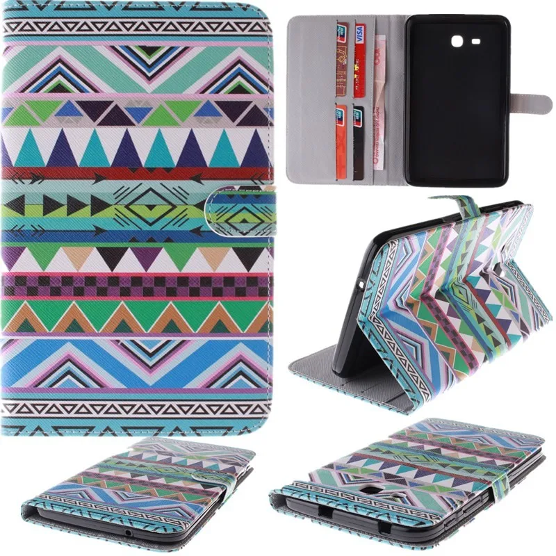 Fashion Painted Flip PU Leather s Case For Samsung Galaxy Tab 3 Lite Case For Samsung Galaxy Tab 3 7.0 T110 T111 Tablet Cover (80)