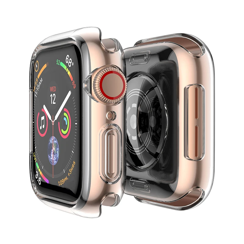 

1PCS 40/44mm Transparent Frame Case Clear Ultra Thin TPU Protective Cover For Apple Watch Series 4 40mm/44mm