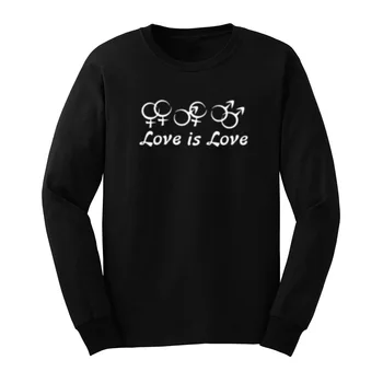 

Mens Love Is Love Equal Rights Long Sleeve T-Shirts Casual Men Tee