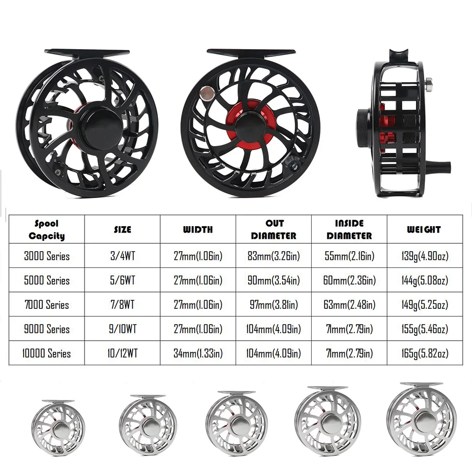 Carretel de Pesca Maximumcatch Semi-impermeável Super Leve Voar Cnc Máquina Corte T6061 Alumínio Carretel 3-12wt 4 Maximumcatch 3-12wt semi-impermeável super leve voar carretel