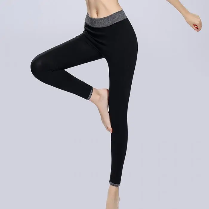 Женские Леггинсы сплошной цвет дышащий быстросохнущие узкие брюки для фитнеса KNG88
