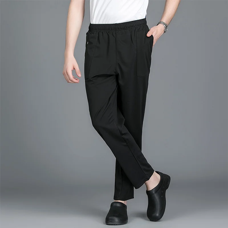 Форма повара ресторана для мужчин брюки кухонные брюки шеф-повара униформа брюки эластичная талия брюки рабочая одежда mixmixcubic - Цвет: photo