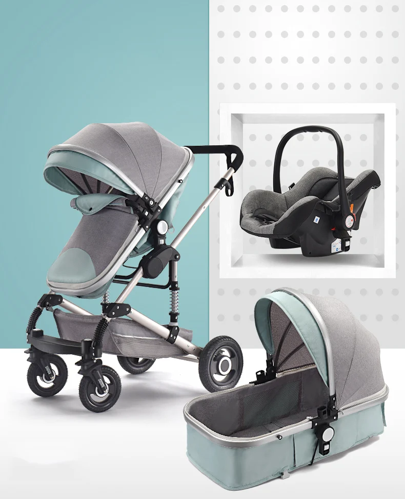 Top Baby carriage stroller 2 in 1/3 in 1 Multi-functional can sit High landscape stroller Two-way shock folding stroller Free shipping 2