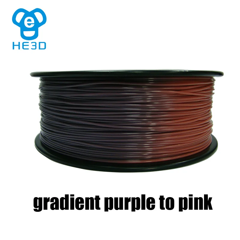 HE3D Новое поступление изменить цвет PLA нити, HE3D reprap Пластик расходные материалы для DIY 3D принтера - Цвет: purple to pink