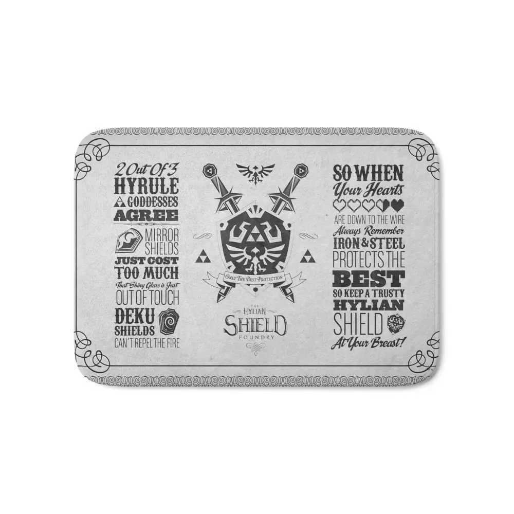 

Legend Of Zelda Hylian Shield Foundry Logo Iconic Geek Line Artly Bath Mat 17" x 24"