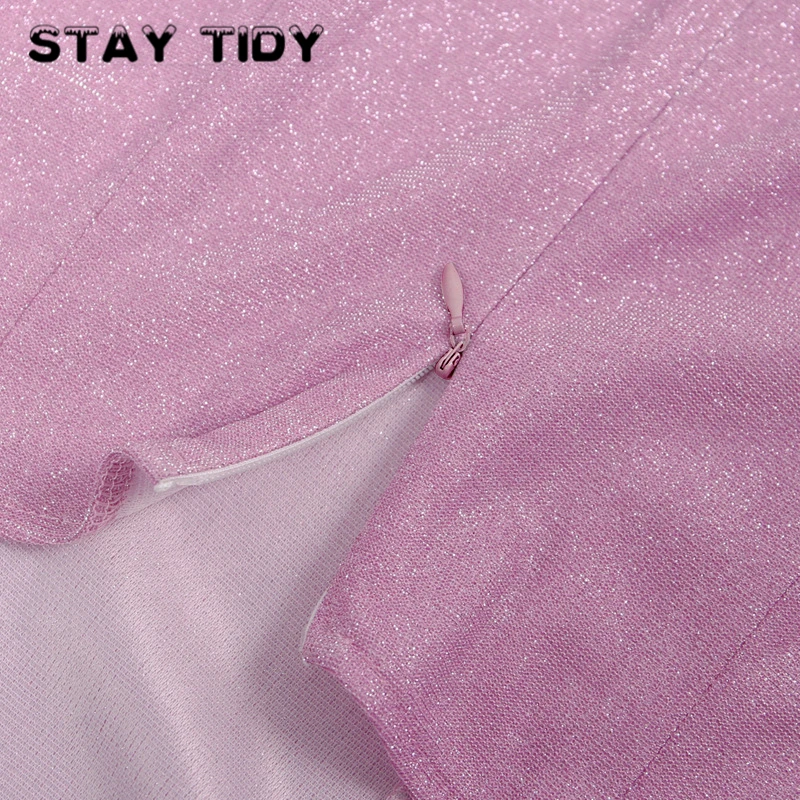 Женское облегающее платье на тонких бретельках STAY TIDY Летнее мини молнии с v