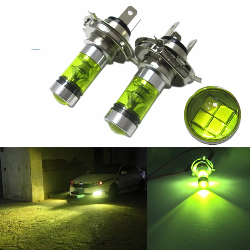 

100W h4 golden yellow 3000k fog light lamp with projector lens function h3 h4 h7 h11 hb3 hb4 fog lamp