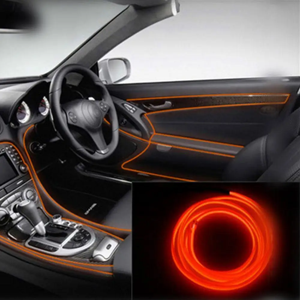 3 metros coches decoración luces tira de luz Flexible Universal neón luces tira de salpicadero piezas interiores 3 metros coches decoración luces tira de luz Flexible Universal neón luces tira de salpicadero piezas interiores