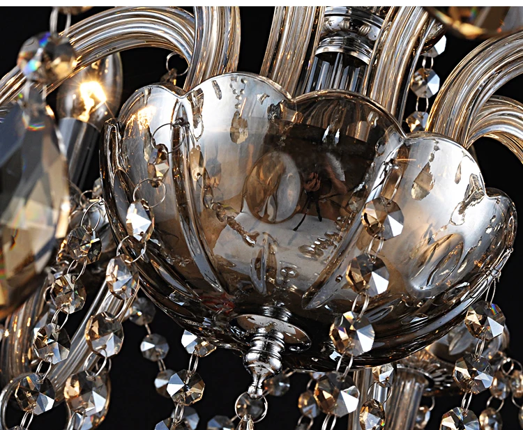 Роскошный модный хрустальный светильник-люстра золотого и серебряного цвета, современный роскошный высококачественный хрустальный светильник-свеча